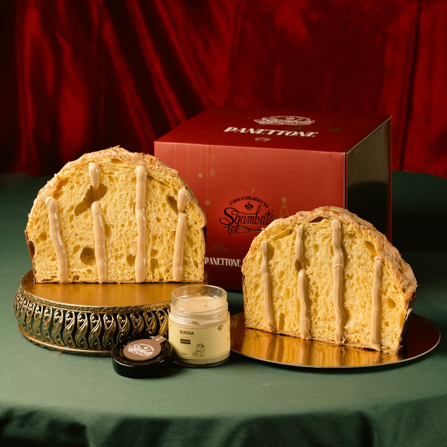 Panettone Artigianale 1kg Buena con Barattolo di Crema gusto Buena